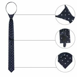 Allegra K Pre Tied Polka Dots Formal Casual Narrow Slim Ties Adjustable Zipper Neck Tie For Men Accessories