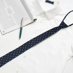 Allegra K Pre Tied Polka Dots Formal Casual Narrow Slim Ties Adjustable Zipper Neck Tie For Men Accessories