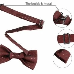 Allegra K Men's Pocket Square Necktie Bowtie Classic Polka Dots Tie Set Accessories