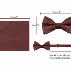Allegra K Men's Pocket Square Necktie Bowtie Classic Polka Dots Tie Set Accessories