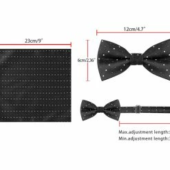 Allegra K Men's Pocket Square Necktie Bowtie Classic Polka Dots Tie Set Accessories
