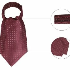 Allegra K Men's Polka Dots Self-Tied Neck Cravat Tie Ascot Tie Formal Party Cravats Accessories