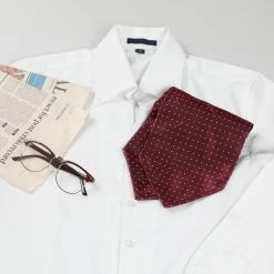 Allegra K Men's Polka Dots Self-Tied Neck Cravat Tie Ascot Tie Formal Party Cravats Accessories