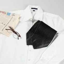 Allegra K Men's Polka Dots Self-Tied Neck Cravat Tie Ascot Tie Formal Party Cravats Accessories