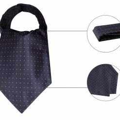 Allegra K Men's Polka Dots Self-Tied Neck Cravat Tie Ascot Tie Formal Party Cravats Accessories