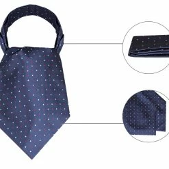 Allegra K Men's Polka Dots Self-Tied Neck Cravat Tie Ascot Tie Formal Party Cravats Accessories