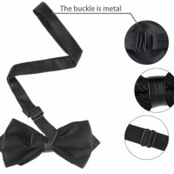 Allegra K Men's Striped Pre-tied Bow Ties Neck Adjustable Bowties Pointed Wedding Bow Tie Accessories 31 Allegra K Men's Striped Pre-tied Bow Ties Neck Adjustable Bowties Pointed Wedding Bow Tie Accessories