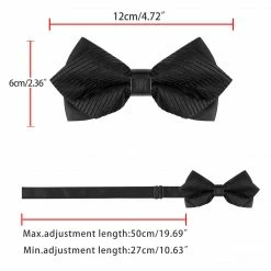 Allegra K Men's Striped Pre-tied Bow Ties Neck Adjustable Bowties Pointed Wedding Bow Tie Accessories 32 Allegra K Men's Striped Pre-tied Bow Ties Neck Adjustable Bowties Pointed Wedding Bow Tie Accessories