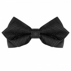 Allegra K Men's Striped Pre-tied Bow Ties Neck Adjustable Bowties Pointed Wedding Bow Tie Accessories