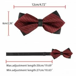Allegra K Men's Striped Pre-tied Bow Ties Neck Adjustable Bowties Pointed Wedding Bow Tie Accessories 52 Allegra K Men's Striped Pre-tied Bow Ties Neck Adjustable Bowties Pointed Wedding Bow Tie Accessories