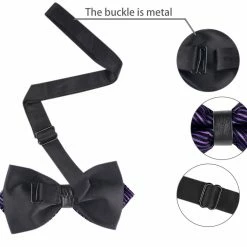 Allegra K Men's Striped Pre-tied Bow Ties Neck Adjustable Bowties Pointed Wedding Bow Tie Accessories 41 Allegra K Men's Striped Pre-tied Bow Ties Neck Adjustable Bowties Pointed Wedding Bow Tie Accessories