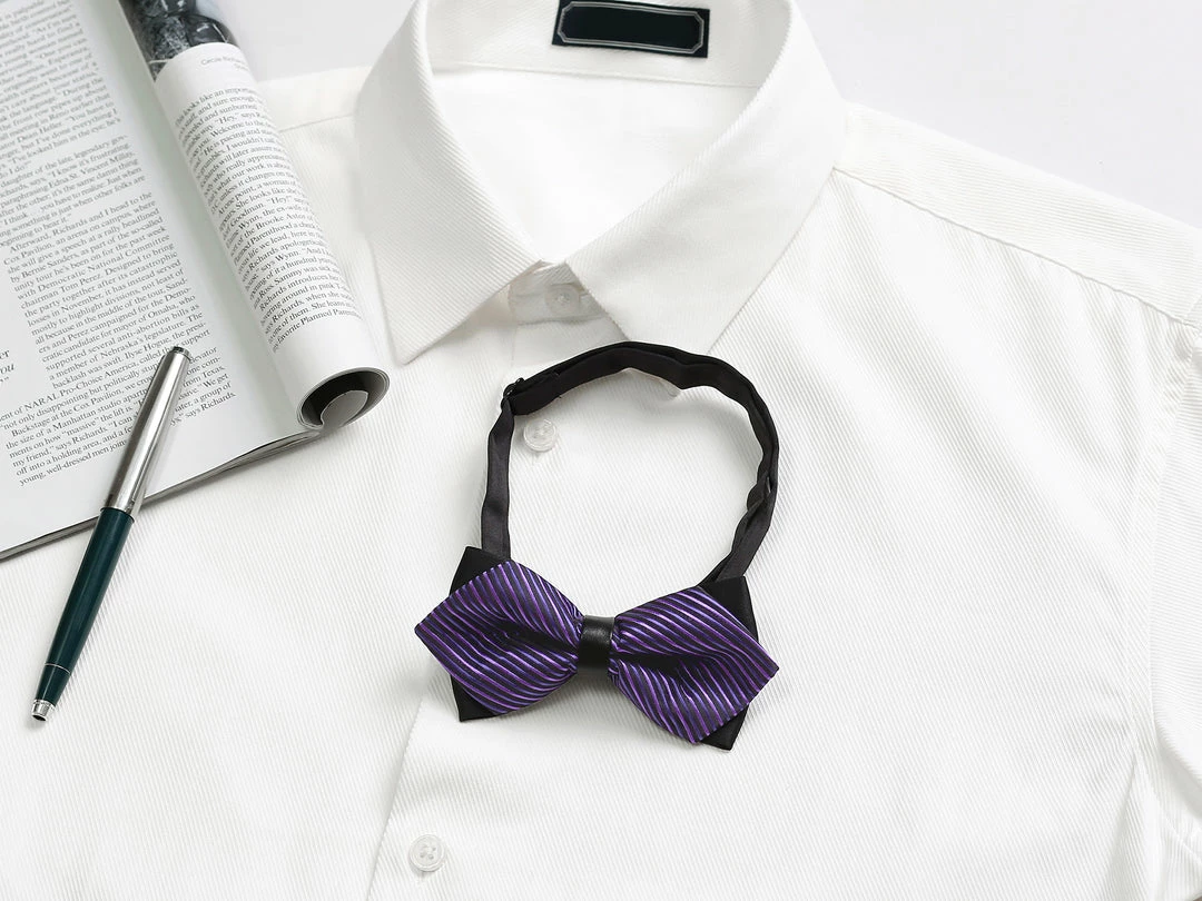 Allegra K Men's Striped Pre-tied Bow Ties Neck Adjustable Bowties Pointed Wedding Bow Tie Accessories 18 Allegra K Men's Striped Pre-tied Bow Ties Neck Adjustable Bowties Pointed Wedding Bow Tie Accessories