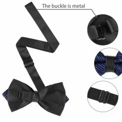 Allegra K Men's Striped Pre-tied Bow Ties Neck Adjustable Bowties Pointed Wedding Bow Tie Accessories 46 Allegra K Men's Striped Pre-tied Bow Ties Neck Adjustable Bowties Pointed Wedding Bow Tie Accessories