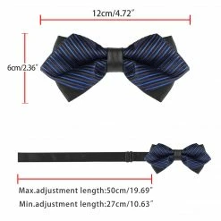 Allegra K Men's Striped Pre-tied Bow Ties Neck Adjustable Bowties Pointed Wedding Bow Tie Accessories 47 Allegra K Men's Striped Pre-tied Bow Ties Neck Adjustable Bowties Pointed Wedding Bow Tie Accessories