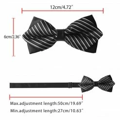 Allegra K Men's Striped Pre-tied Bow Ties Neck Adjustable Bowties Pointed Wedding Bow Tie Accessories 37 Allegra K Men's Striped Pre-tied Bow Ties Neck Adjustable Bowties Pointed Wedding Bow Tie Accessories