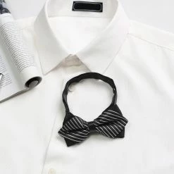 Allegra K Men's Striped Pre-tied Bow Ties Neck Adjustable Bowties Pointed Wedding Bow Tie Accessories 38 Allegra K Men's Striped Pre-tied Bow Ties Neck Adjustable Bowties Pointed Wedding Bow Tie Accessories