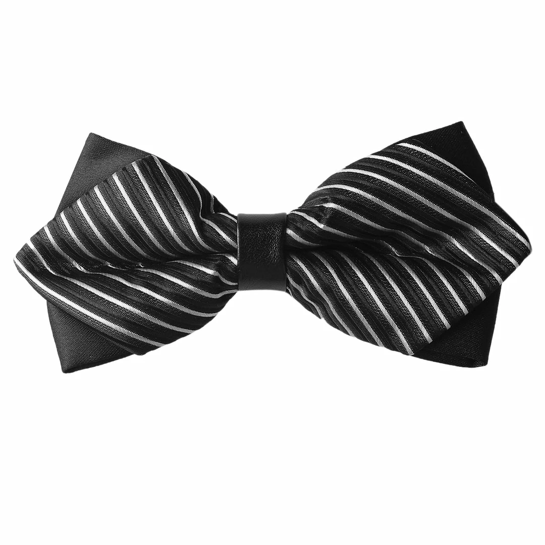 Allegra K Men's Striped Pre-tied Bow Ties Neck Adjustable Bowties Pointed Wedding Bow Tie Accessories 9 Allegra K Men's Striped Pre-tied Bow Ties Neck Adjustable Bowties Pointed Wedding Bow Tie Accessories