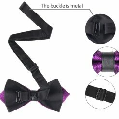 Allegra K Accessories Men's Pre-Tied Pointed Bow Ties Neck Strap Wedding Party Tuxedo Bowties