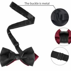 Allegra K Accessories Men's Pre-Tied Pointed Bow Ties Neck Strap Wedding Party Tuxedo Bowties