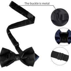 Allegra K Accessories Men's Pre-Tied Pointed Bow Ties Neck Strap Wedding Party Tuxedo Bowties