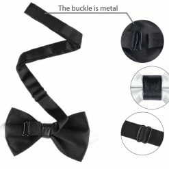 Allegra K Accessories Men's Pre-Tied Pointed Bow Ties Neck Strap Wedding Party Tuxedo Bowties