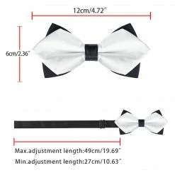 Allegra K Accessories Men's Pre-Tied Pointed Bow Ties Neck Strap Wedding Party Tuxedo Bowties
