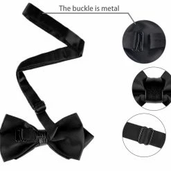 Allegra K Accessories Men's Pre-Tied Pointed Bow Ties Neck Strap Wedding Party Tuxedo Bowties