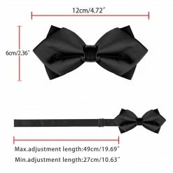 Allegra K Accessories Men's Pre-Tied Pointed Bow Ties Neck Strap Wedding Party Tuxedo Bowties