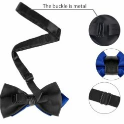 Allegra K Accessories Men's Pre-Tied Pointed Bow Ties Neck Strap Wedding Party Tuxedo Bowties