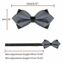 Allegra K Accessories Men's Pre-Tied Pointed Bow Ties Neck Strap Wedding Party Tuxedo Bowties