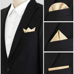 Allegra K Pocket Squares For Men Handkerchiefs Classic Silver Polka Dots Solid Color For Wedding Business Accessories