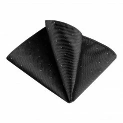 Allegra K Pocket Squares For Men Handkerchiefs Classic Silver Polka Dots Solid Color For Wedding Business Accessories