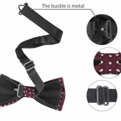 Allegra K Polka Dots Pre-Tied Bow Ties For Men Accessories