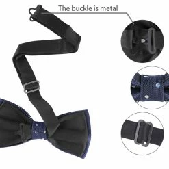 Allegra K Polka Dots Pre-Tied Bow Ties For Men Accessories