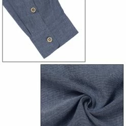 Allegra K Men Banded Collar Shirt Washed Cotton Long Sleeve Casual Button Down Shirts 61 Allegra K Men Banded Collar Shirt Washed Cotton Long Sleeve Casual Button Down Shirts