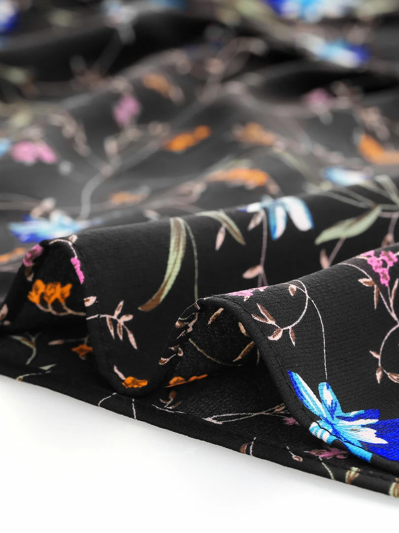 Allegra K Women's Midi Skirts Elastic Waist Floral Tiered Skirt 15 Allegra K Women's Midi Skirts Elastic Waist Floral Tiered Skirt