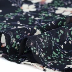 Allegra K Women's Ruffle Neck Tops Frill Trim Short Sleeve Chiffon Floral Print Blouse