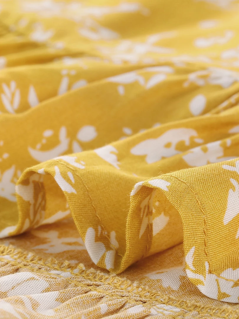 Allegra K Women's Floral Print V Neck A-Line Sleeveless Ruffle Mini Dress 9 Allegra K Women's Floral Print V Neck A-Line Sleeveless Ruffle Mini Dress