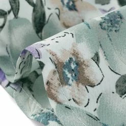 Allegra K Women's Floral 3/4 Bell Sleeve Smocked Belted Flare Ruffle Dress