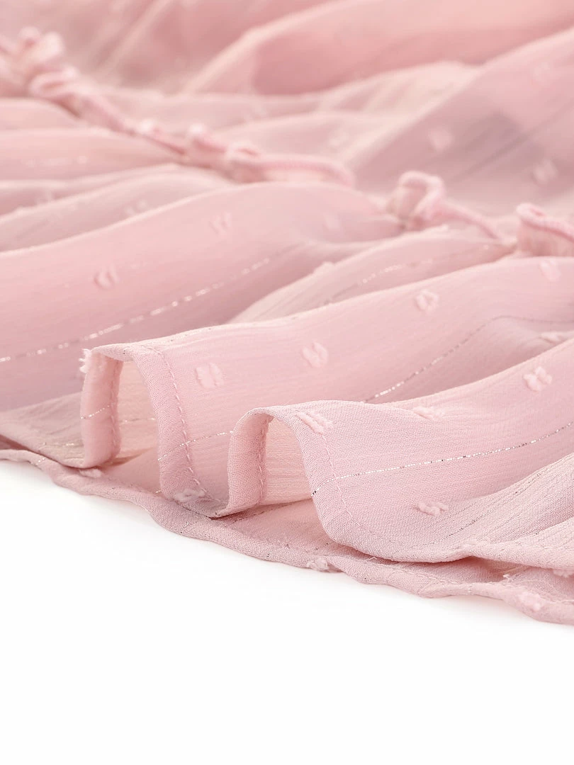 Allegra K Women's Swiss Dots Metallic Elastic Waist A-Line Layered Ruffle Mini Skirt 9 Allegra K Women's Swiss Dots Metallic Elastic Waist A-Line Layered Ruffle Mini Skirt