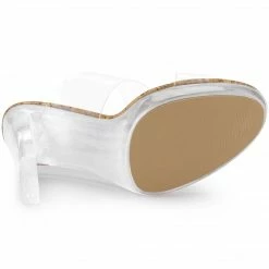 Allegra K Women's Platform Clear Heel Slide Sandals Shoes