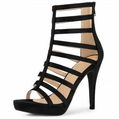 Allegra K Women's Strappy Heel Platform Stiletto Heels Sandals