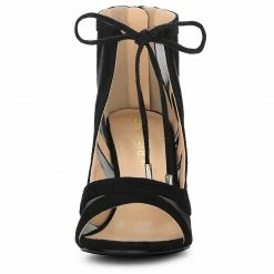 Allegra K Women's Mesh Open Toe Stiletto Strappy Heel Sandals Shoes