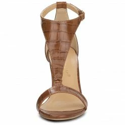 Allegra K Women's T Strap Croc Embossed Stiletto Heel Sandals