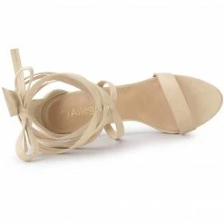 Allegra K Shoes Women's Open Toe Stiletto Heel Lace Up Heels Sandals