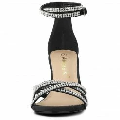 Allegra K Women's Rhinestone Ankle Strap Chunky Heel Sandals 32 Allegra K Women's Rhinestone Ankle Strap Chunky Heel Sandals