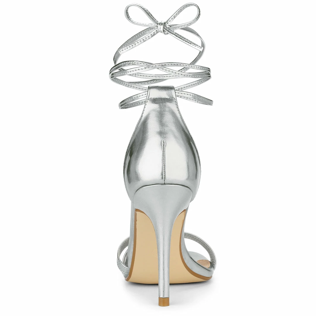 Allegra K Shoes Women's Open Toe Lace-Up Stiletto Heels Sandals 6 Allegra K Shoes Women's Open Toe Lace-Up Stiletto Heels Sandals