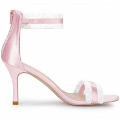 Allegra K Women's Ankle Strap Stiletto Heels Sandals Shoes