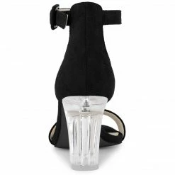 Allegra K Shoes Women's Ankle Strap Clear Heel Chunky Heels Sandals 25 Allegra K Shoes Women's Ankle Strap Clear Heel Chunky Heels Sandals