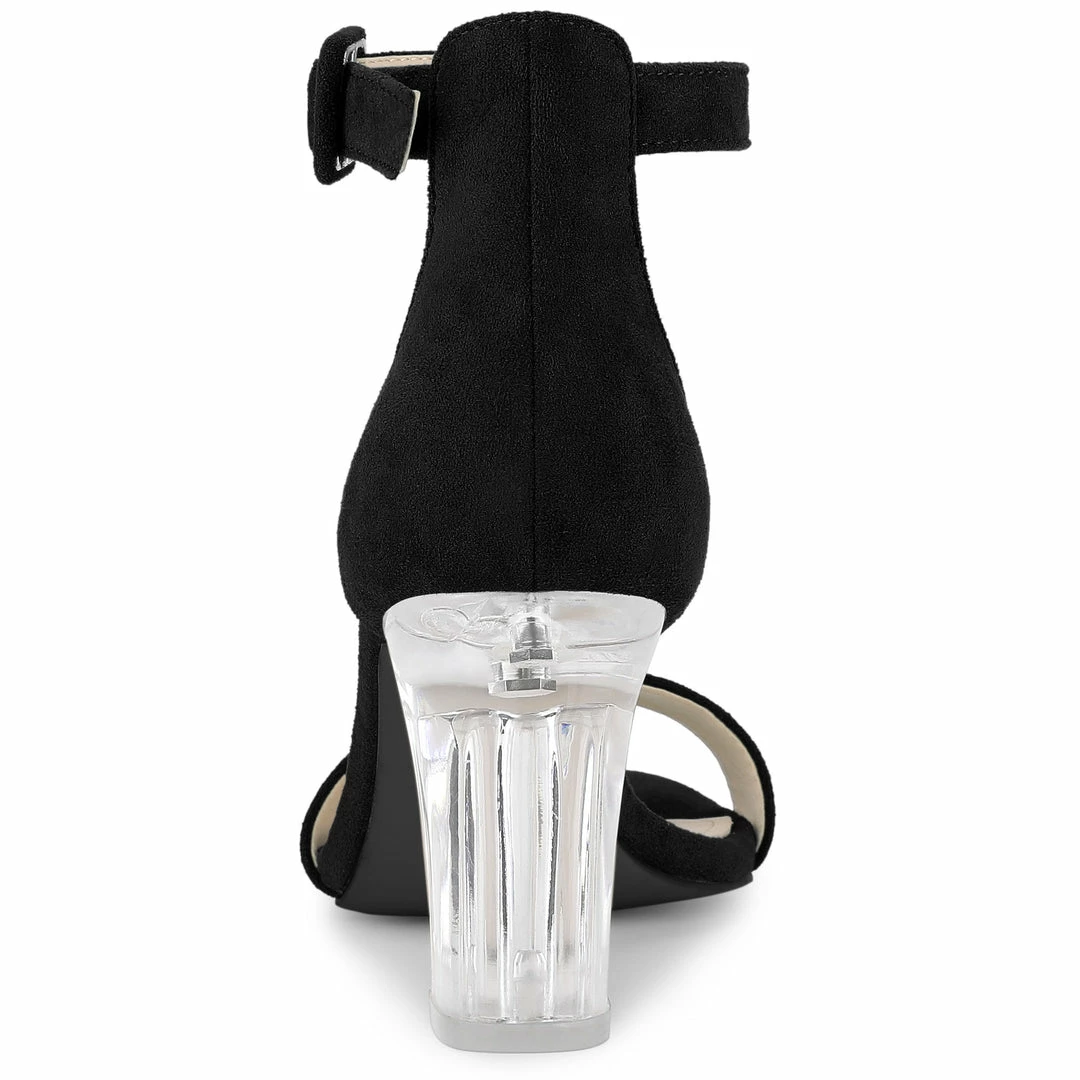 Allegra K Shoes Women's Ankle Strap Clear Heel Chunky Heels Sandals 7 Allegra K Shoes Women's Ankle Strap Clear Heel Chunky Heels Sandals